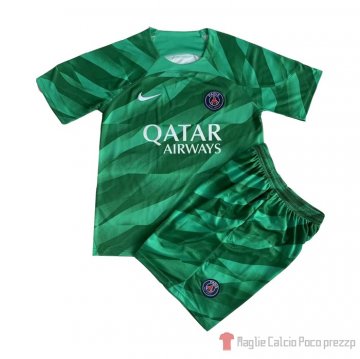 Maglia Paris Saint-germain Portiere Bambino 23-24 Verde Maglia Paris Saint-germain Portiere Bambino 23-24 Verde