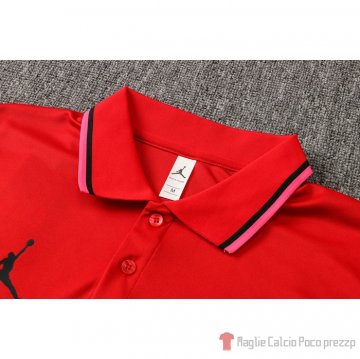 Maglia Polo Paris Saint-germain Jordan 21-22 Rosso