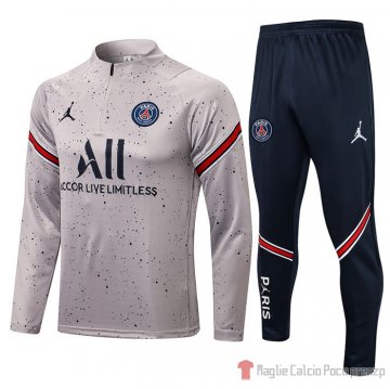 Tuta Da Track Felpa Paris Saint-germain Jordan 2021-22 Grigio