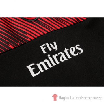 Tuta da Track Milan Manica Corta 2019/2020 Rosso e Nero