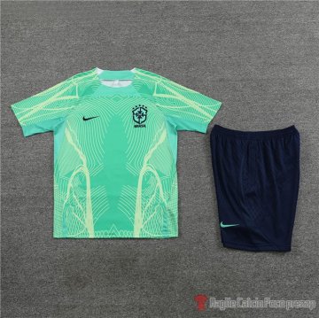 Chandal Del Brasil Manica Corta 2022-23 Verde - Pantalon Corto