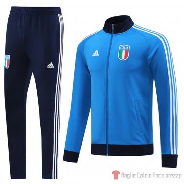 Giacca Della Tuta Italia 2022 Azul Y Negro