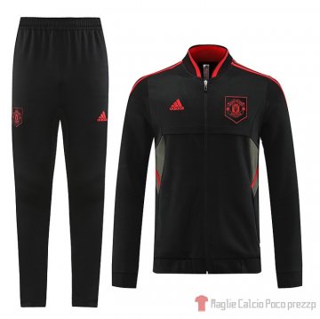 Giacca Della Tuta Manchester United 2022-23 Negro Y Rojo Giacca Della Tuta Manchester United 2022-23 Negro Y Rojo