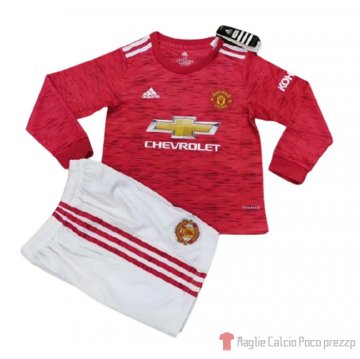 Maglia Manchester United Home Maniche Lunghe Bambino 20-21