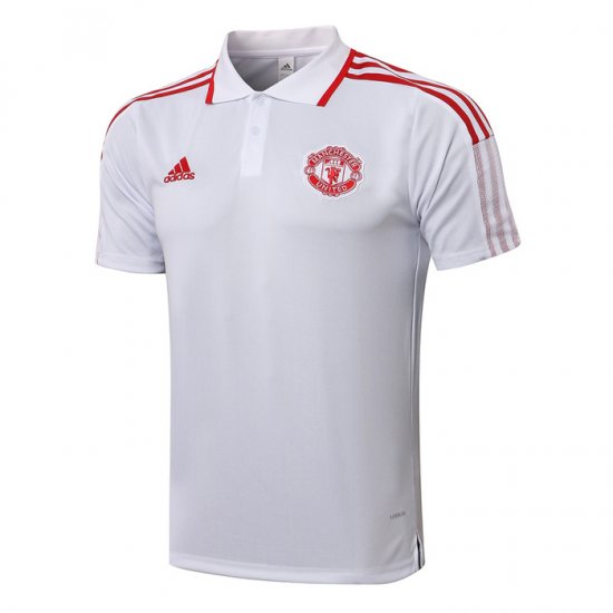 Maglia Polo Manchester United 2021-22 Blanco Y Rojo - Clicca l'immagine per chiudere