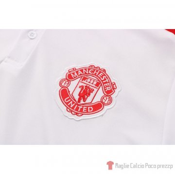 Maglia Polo Manchester United 2021-22 Bianco