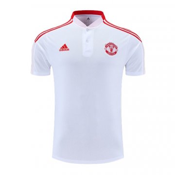 Maglia Polo Manchester United 22-23 Bianco Maglia Polo Manchester United 22-23 Bianco