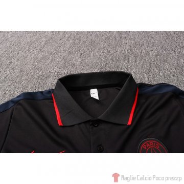 Maglia Polo Paris Saint-Germain 2020/2021 Nero e Grigio