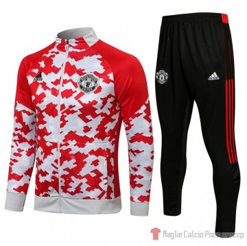 Tuta Da Track Giacca Manchester United 2021-22 Rosso Tuta Da Track Giacca Manchester United 2021-22 Rosso