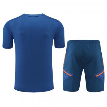 Tuta Da Track Manchester United Manica Corta 2022-23 Blu - Pantalon Corto