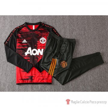 Tuta Da Track Felpa Manchester United 20-21 Negro Y Rojo