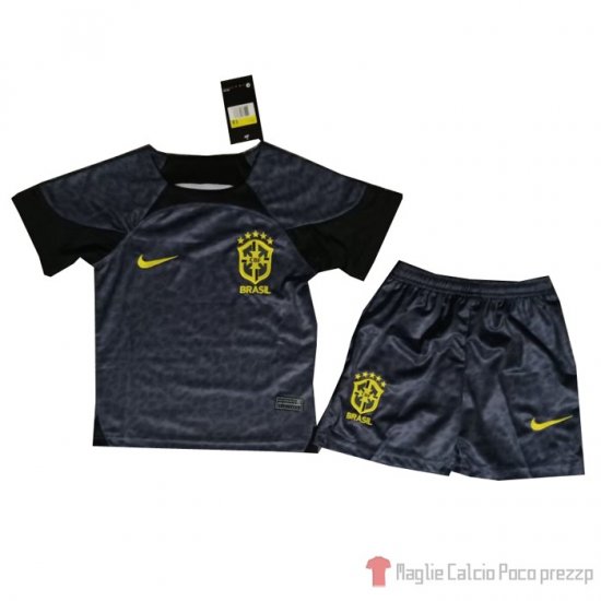 Maglia Brasil Portiere Bambino 2022 Negro - Clicca l'immagine per chiudere