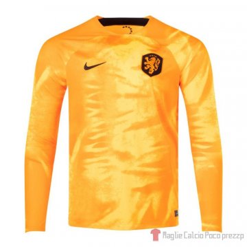 Maglia Paises Bajos Home Maniche Lunghe 2022 Maglia Paises Bajos Home Maniche Lunghe 2022