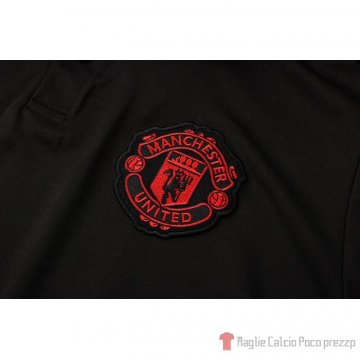 Maglia Polo Manchester United 21-22 Negro Y Verde