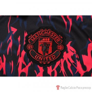 Maglia Polo Del Manchester United 22-23 Negro Y Rojo