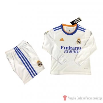 Maglia Real Madrid Home Manica Lunga Bambino 21-22 Maglia Real Madrid Home Manica Lunga Bambino 21-22