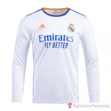 Maglia Real Madrid Home Maniche Lunghe 21-22 Maglia Real Madrid Home Maniche Lunghe 21-22