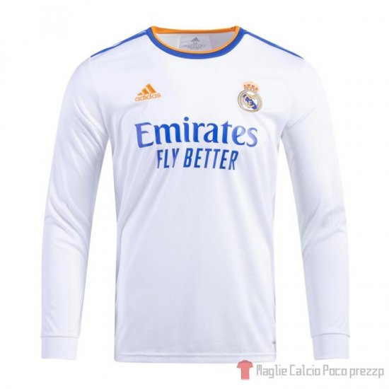 Maglia Real Madrid Home Maniche Lunghe 21-22 - Clicca l'immagine per chiudere