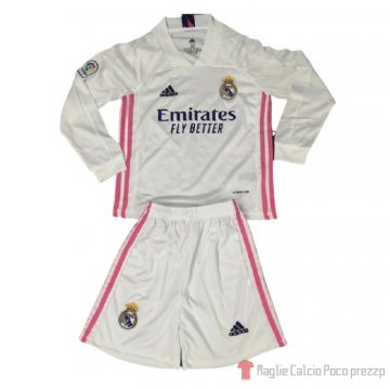 Maglia Real Madrid Home Maniche Lunghe Bambino 20-21