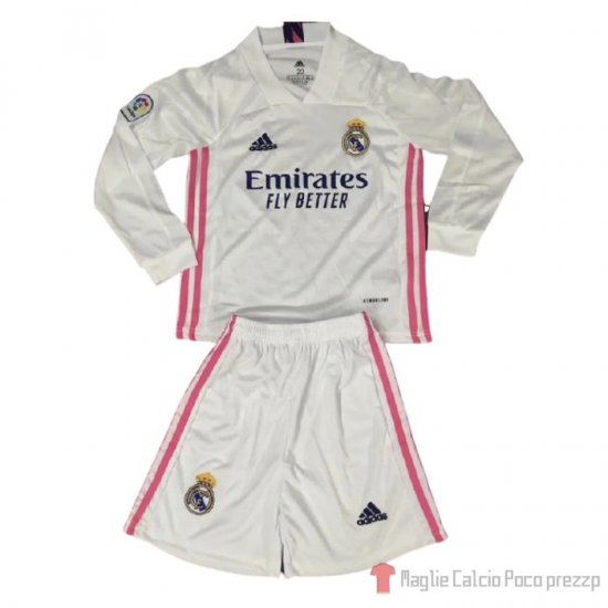 Maglia Real Madrid Home Maniche Lunghe Bambino 20-21 - Clicca l'immagine per chiudere