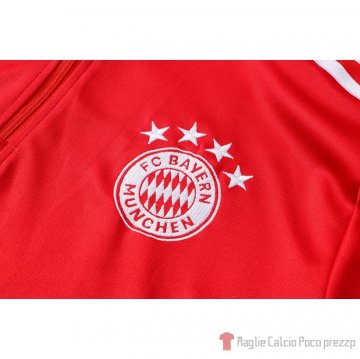 Tuta Da Track Felpa Bayern Munich Bambino 2021-22 Rosso