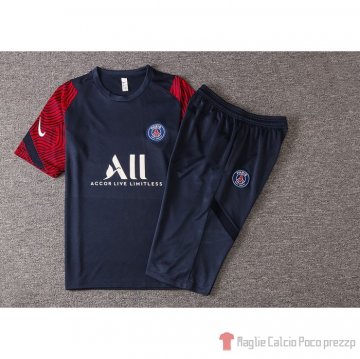 Tuta Da Track Paris Saint-germain Manica Corta 20-21 Blu E Rosso