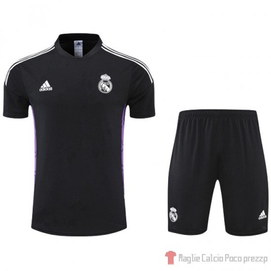 Tuta Da Track Real Madrid Manica Corta 22-23 Nero E Purpura - Pantalon Corto - Clicca l'immagine per chiudere