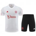 Tuta da Track Manchester United Manica Corta 23-24 Blanco - Pantalon Corto