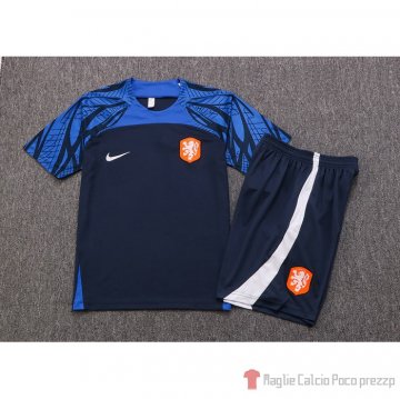 Tuta da track Paises Bajos Manica Corta 22-23 Azul - Pantalon Corto