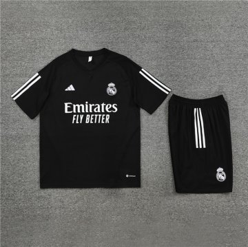 Tuta da Track Real Madrid Manica Corta 23-24 Negro - Pantalon Corto