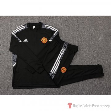 Tuta Da Track Felpa Manchester United Ucl Bambino 21-22 Negro