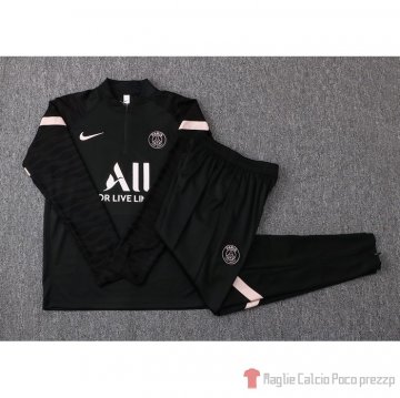 Tuta Da Track Felpa Paris Saint-germain 21-22 Negro Y Rosa