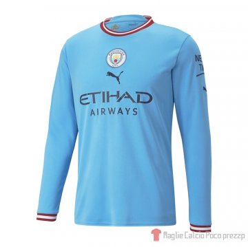Maglia Manchester City Home Maniche Lunghe 22-23 Maglia Manchester City Home Maniche Lunghe 22-23