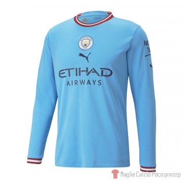 Maglia Manchester City Home Maniche Lunghe 22-23