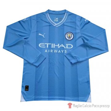 Maglia Manchester City Home Maniche Lunghe 23-24