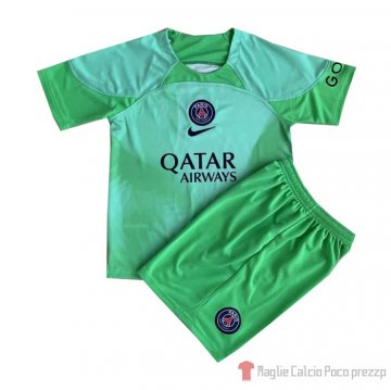Maglia Paris Saint-germain Portiere Bambino 22-23 Verde Maglia Paris Saint-germain Portiere Bambino 22-23 Verde