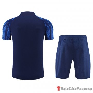 Tuta Da Track Francia Manica Corta 2022-2023 Blu - Pantalon Corto