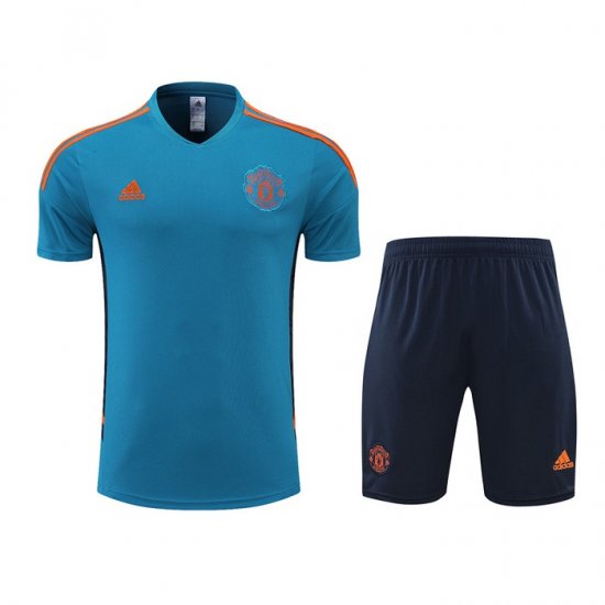 Tuta Da Track Manchester United Manica Corta 22-23 Blu - Pantalon Corto - Clicca l'immagine per chiudere