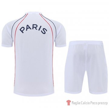 Tuta Da Track Paris Saint-germain Jordan Manica Corta 2022-23 Bianco - Pantalon Corto