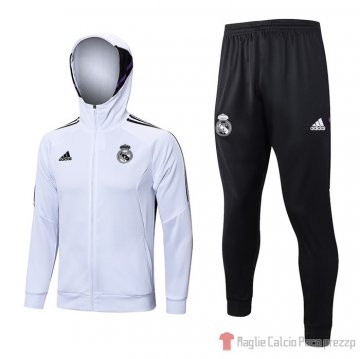 Chandal Con Capucha Del Real Madrid 22-23 Blanco Chandal Con Capucha Del Real Madrid 22-23 Blanco
