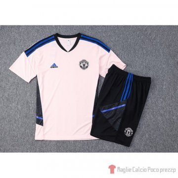 Tuta da Track Manchester United Manica Corta 22-23 Rosa - Pantalon Corto