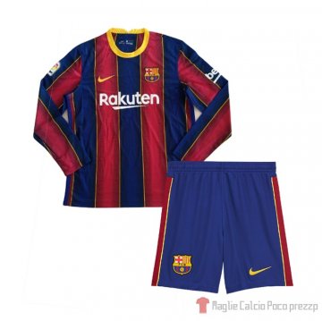 Maglia Barcellona Home Maniche Lunghe Bambino 20-21