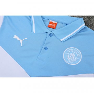 Maglia Polo Manchester City 22-23 Blu E Bianco