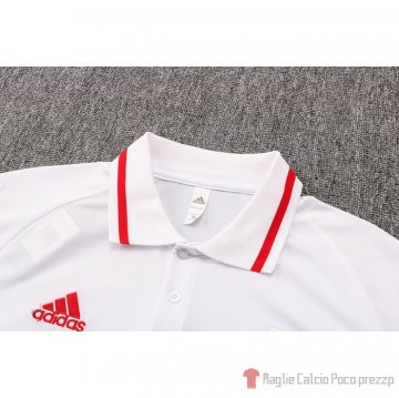 Maglia Polo Manchester United 21-22 Bianco E Rosso