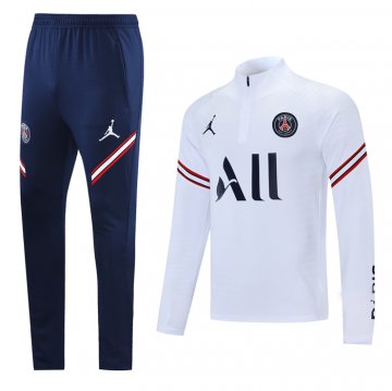 Tuta Da Track Felpa Paris Saint-germain Jordan 21-22 Bianco