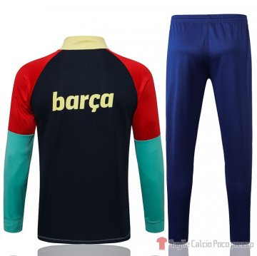 Tuta Da Track Giacca Barcellona 21-22 Blu E Rosso