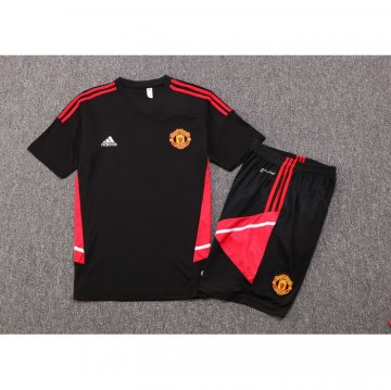 Tuta Da Track Manchester United Manica Corta 22-23 Negro - Pantalon Corto