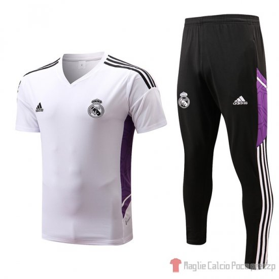Tuta Da Track Real Madrid Manica Corta 2022-23 Bianco E Purpura - Clicca l'immagine per chiudere