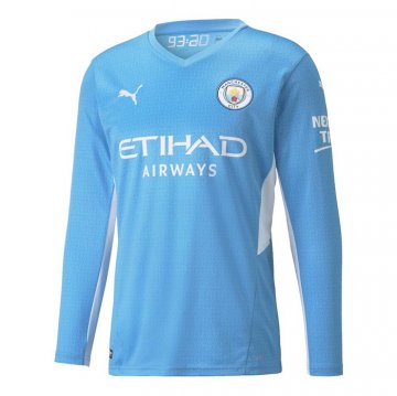 Maglia Manchester City Home Manica Lunga 21-22 Maglia Manchester City Home Manica Lunga 21-22
