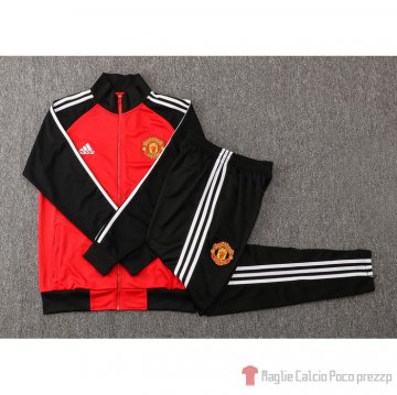 Tuta da Track Giacca Manchester United 2021-22 Rojo Y Negro